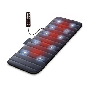 Comfier Tapis de massage avec chaleur – Chaise de massage vibrante & Matelas chauffé Pad pour le secours du dos