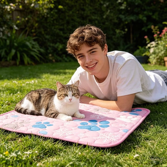 Outdor Lit Orthopédique avec Housse Amovible Lavable pour et Chats Confort Soutien