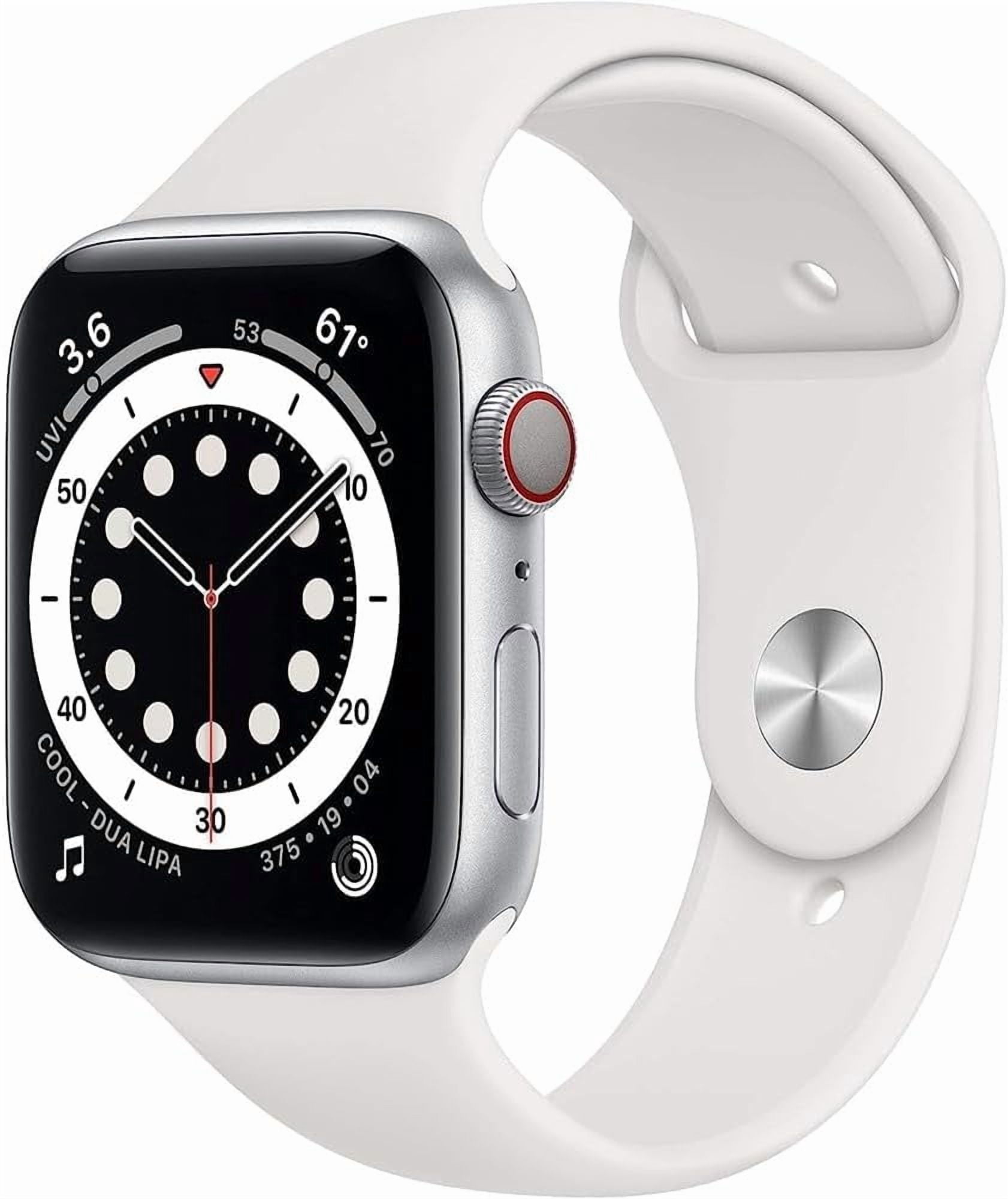 Refurbished Apple Watch Series 6 Aluminum 44mm A2292 (GPS Only, No Cellular) Silver (Grade B)