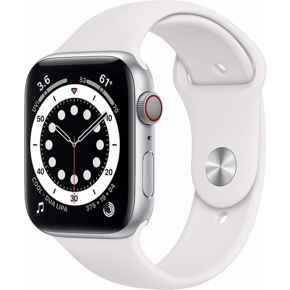 Refurbished Apple Watch Series 6 Aluminum 44mm A2292 (GPS Only, No Cellular) Silver (Grade A+)