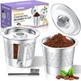 thumbnail image 1 of Reusable K-Cups for Keurig: Upgraded Dual-Mesh Reusable Coffee Pods for Richer Coffee NO Grit - Universal Stainless Steel Coffee Filter for Keurig 1.0 Coffee Maker, Eco-Friendly (2 Pack), 1 of 8