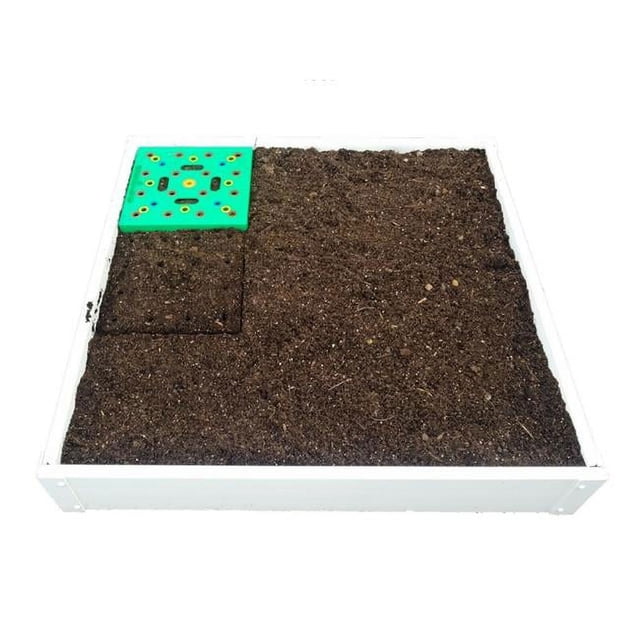 Handy Post HB-33TGW Bac de Jardin Surélevé en Vinyle 3 x 3 Pi, Blanc