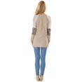 thumbnail image 3 of Women's Long Sleeve Leopard Print Color Block Tunic Round Neck Striped Shirts Casual Blouses Tops, 3 of 6