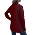 thumbnail image 4 of Chandails d'Automne pour Femmes Col Roulé Tricot Côtelé Uni Manches Longues Hauts de Chandail Décontractés Amples Doux Confortables Chandail d'Hiver, 4 of 7