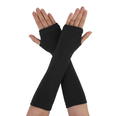 Unique Bargains Paire de Gants Tricotés pour Femmes à Volants avec Trou pour Pouce, Poignet et Bras