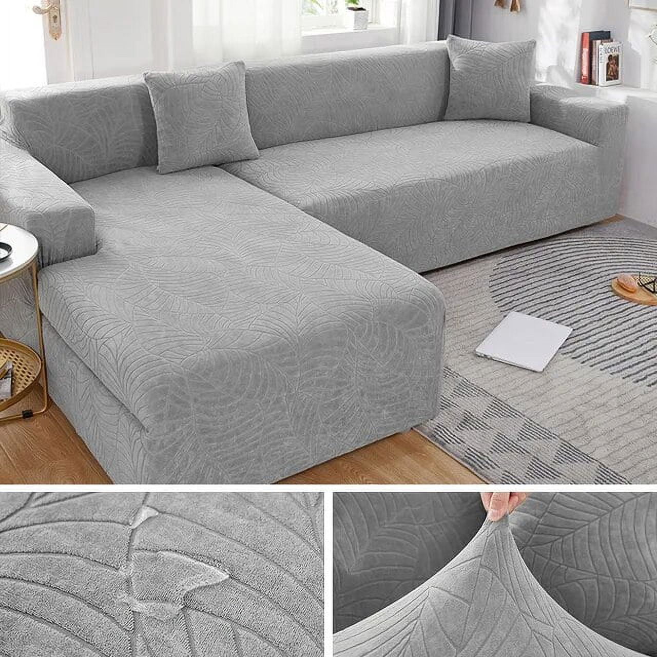Waterproof Sofa Covers 1/2/3/4 Seats Jacquard Solid Couch Cover L Shaped Sofa Cover Protector Bench Covers