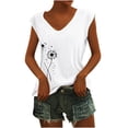 thumbnail image 1 of XZNGL Machine d'Impression de T-Shirts Mode Femme Décontracté Col en V Impression Blouse Unie Sans Manches T-Shirt Hauts d'Été Hauts Sans Manches pour Femmes Hauts d'Été pour Femmes Hauts Mode pour Femmes, 1 of 3
