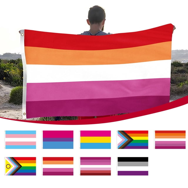 Vaidha Flag Flag Progress LGBT Flags 3x5 Outdoor Bisexual All Inlcusive Flag Heavy Duty Polyester Flags Deco Bisexual Lesbians
