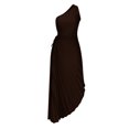 thumbnail image 4 of Pisexur Robe Sans Manches à Épaules Dénudées pour Femme, Imprimée, Manches Courtes, Unie, Décontractée, Confortable, Tunique à une Épaule Plissée, Mini-Robe Ajustée, Robe pour Femme, 4 of 6