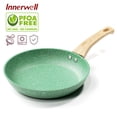 thumbnail image 1 of Innerwell 9.5 Inch Green Nonstick Frying Pan Skillet Bakelite Handle Saute Egg Pan Cookware Fits Various Stoves, 1 of 6