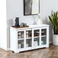 thumbnail image 2 of HOMCOM Buffet de Cuisine Armoire de Rangement Empilable avec Porte Coulissante en Verre, 2 of 10