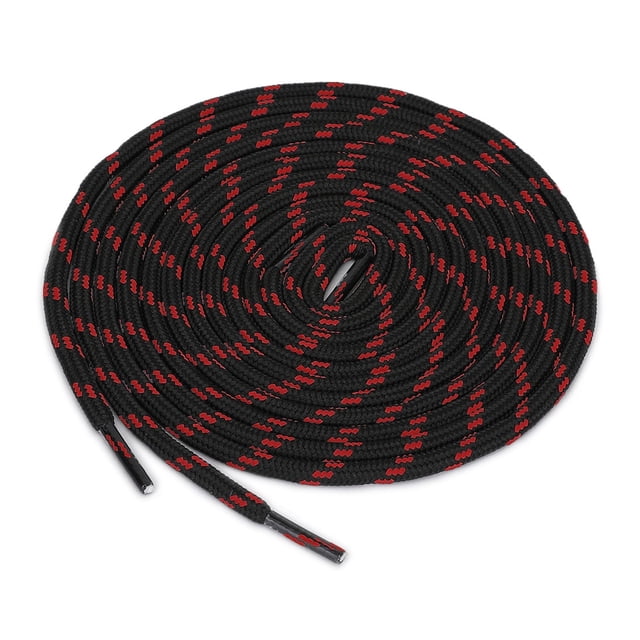 INSPIRE CHIC 3 Paires Lacets Ronds Antidérapants Résistants à l'Usure pour Bottes pour la Randonnée la Marche Chaussures d'Extérieur Noir Rouge 100cm / 39.37 Pieds