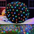 thumbnail image 1 of YOPTOP Guirlandes Filet de Noël à DEL Décorations Extérieures pour Arbustes 96 DEL 5 Pi X 5 Pi Connectables Fil Vert Guirlandes Filet de Noël pour Cour Extérieure Maille Arbuste Arbre Déco des Fêtes, Multicolore, 5 Pi X 5 Pi, 1 of 7