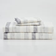 Gogreen 3PC Deep Pocket Twin Sheet Set Fit 14", Breathable Microfiber Super Soft Twin Size Sheet Set, Luxury Hotel Style Home Decor Twin Bed Sheet Set, Gift for Women, Men - Gray Stripe