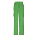 thumbnail image 4 of Timegard Womens Pants Workout Comfy High Waist Wide Leg Trousers Straight Solid Colar Pants with Button Pocket, 4 of 7