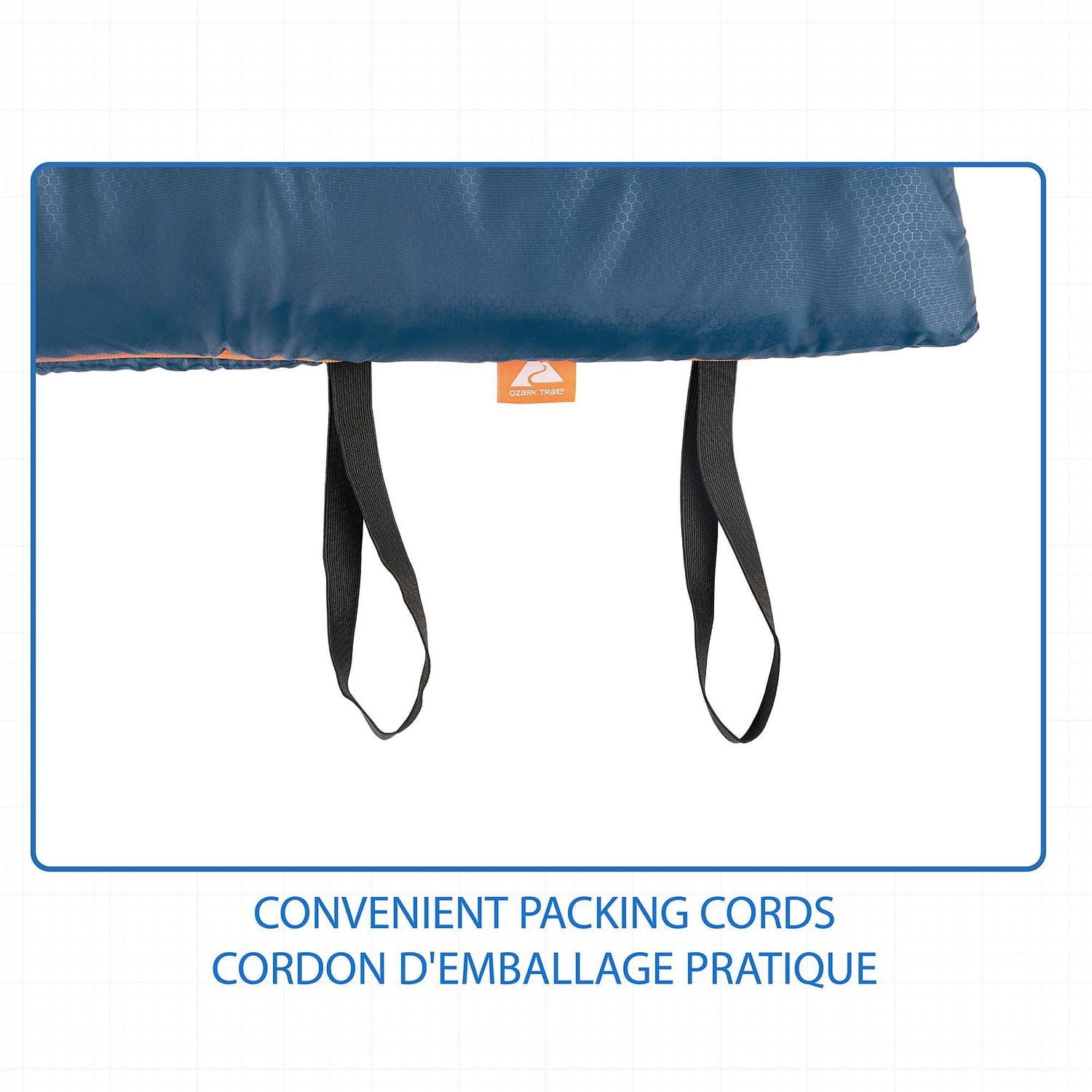 Ozark Trail 5C Sleeping Bag, 75"(L) x33" (W), Temp Rating +41℉/+5℃, Polyester Fabric, Blue