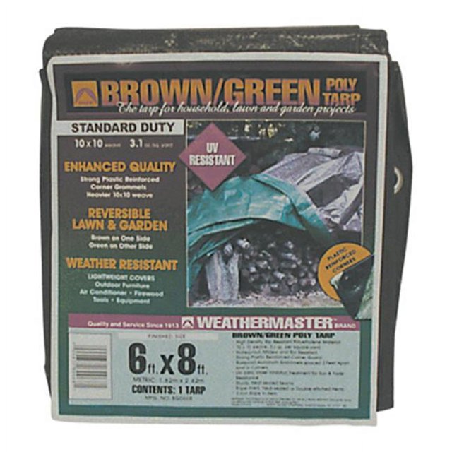 Dize Brown & Green Reversible Poly Tarp - 6 x 8 ft., Model No. BG0608