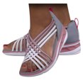 thumbnail image 3 of ZTTD Sandales Décontractées Mode pour Femmes à Bride Croisée Bout Rond Bande Élastique Chaussures à Enfiler Rose, 3 of 4