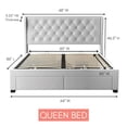 thumbnail image 5 of Brittany Queen Bed Frame with 4 Storage Drawers/Platform Bed/Upholstered - Light grey, 5 of 5