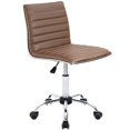 thumbnail image 1 of Homall Chaise de Bureau à Domicile Moderne Sans Accoudoirs, Chaise en Cuir PU à Dossier Bas avec Roues, Brun, 1 of 6