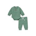 thumbnail image 2 of Gupgi Ensemble 2 Pcs pour Tout-Petit, Barboteuse à Manches Longues à Col Henley + Pantalon Décontracté, 2 of 8