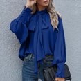 thumbnail image 2 of Timegard T Shirts for Women Ruffle Long Sleeve Crew Neck Tops Soft Solid Color Casual Loose Dressy Blouses, 2 of 5