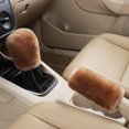 thumbnail image 1 of 2Pcs Voiture Poignée de Frein à Main Couvre Levier de Vitesses Poignée de Couvercle Manche Peluche Hiver Doux Chaud Frein à Main, 1 of 7