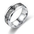 thumbnail image 1 of Men Ring Glossy Simple Jewelry Accessory Dragon Pattern Glowing Ring for Dating, 1 of 10