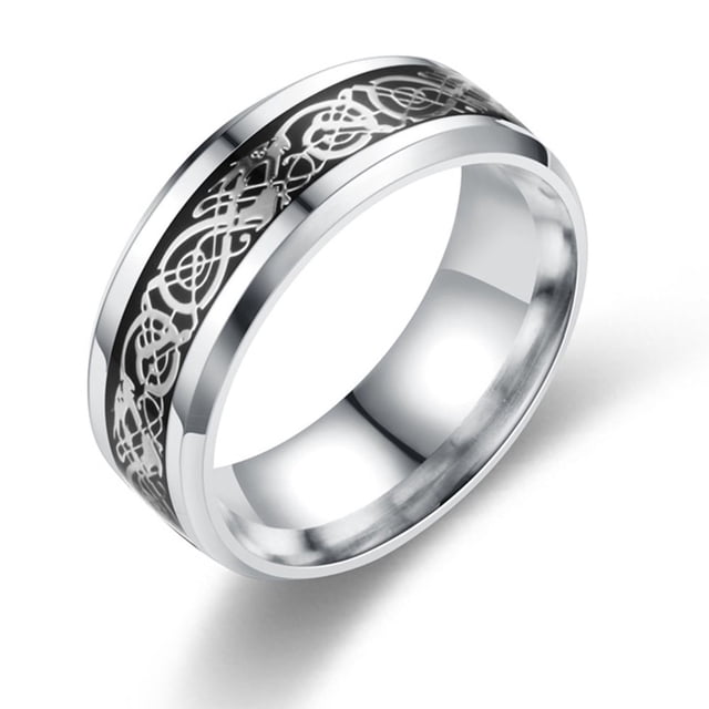 Men Ring Glossy Simple Jewelry Accessory Dragon Pattern Glowing Ring for Dating