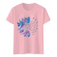 thumbnail image 5 of T-shirts Décontractés à Manches Courtes Imprimé Lettre Col Rond T-Shirt de Loisirs Oversize Femme Rose TTTG, 5 of 5