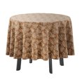 thumbnail image 1 of Vargottam Indoor/OutdoorRoundTablecloth 58 InchRoundTablecloth Waterproof PatioTableCloths- Spring/SummerTableCovers for Backyard CircularTable/BBQs/Picnic -Light Brown, 1 of 8