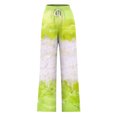 thumbnail image 4 of Yuyuzo Women's High Waisted Wide Leg Color Block Lounge Pants with Pockets, 4 of 4