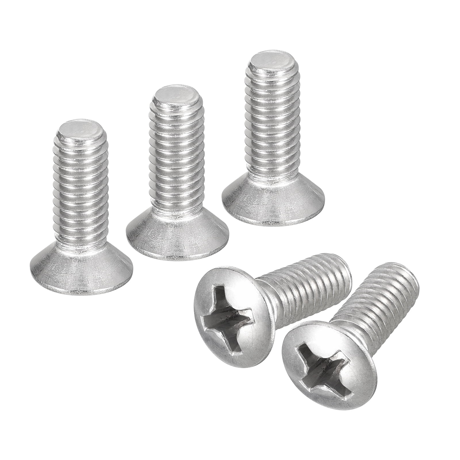 Unique Bargains Vis de Machine à Tête Ovale M6x16mm, Lot de 50 Vis à Tête Fraisée Légèrement Relevée en Acier Inoxydable 304