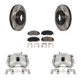 thumbnail image 1 of Transit Auto Front Disc Brake Coated Caliper Drilled Slotted Rotors and Semi-Metallic Pads Kit for Car Honda Accord KCD-100183S, 1 of 11