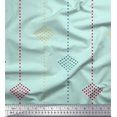 thumbnail image 1 of Soimoi Green Crepe Silk Fabric Dotted Jamdani Print Fabric by Yard 42 Inch Wide, 1 of 1