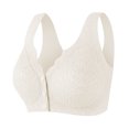 thumbnail image 1 of Yuzhih Womens Front Closure Everyday Bras Comfortable Wireless Bralettes V Neck Seamless Bra Wire Free Basic Bras, 1 of 7