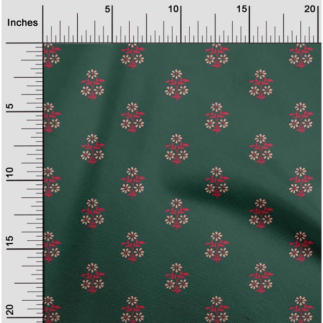 oneOone Georgette Viscose Fabric Leaves & Floral Block Decor Fabric Printed BTY 42 Inch Wide