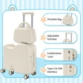thumbnail image 2 of TABU Valise pour Enfants à Chevaucher avec Sac à Main, Valise Rigide avec 6 Roues Pivotantes, Porte-Gobelet Caché, Pédale Pliable, Blanc, 2 of 7