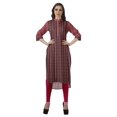 thumbnail image 2 of Moomaya Kurta d'Été en Coton Longueur Genou Imprimé Manches Retroussables Kurtis pour Femmes, 2 of 6