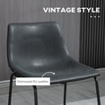 thumbnail image 4 of HOMCOM Bar Stools Set of 2, Counter Height Barstools with Back, Black, 4 of 10