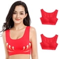 thumbnail image 2 of RKSTN Bras for Women 2PC Traceless Comfortable No Steel Ring High Waisted Bras Loose Plus Size Elasticity Breathable Soft Comfortable Solid Color Everyday Bras, 2 of 5