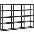 thumbnail image 1 of Gymax Étagère de Rangement à 5 Niveaux 3 Pcs, Étagère Utilitaire de Rangement Robuste avec Dispositif Anti-Basculement, 1 of 10