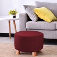 thumbnail image 2 of Lipstore Housse Extensible pour Pouf Pantoufles Pouf Rond pour Salon Repose-Pieds Extensible Rouge (Housse Seulement), 2 of 13