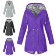 thumbnail image 3 of Veste Imperméable pour Femmes Manteau de Pluie à Capuche Manteau de Forêt, 3 of 5