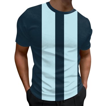 BOBOGOJP T-Shirt Homme Coupe Régulière Manches Courtes Col Rond (Bleu,3TG)