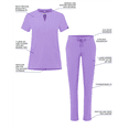 thumbnail image 3 of Adar Addition Go-Higher Scrub Set For Women - Notched V-Neck Scrub Top & Skinny Cargo Scrub Pants, 3 of 7