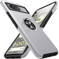 thumbnail image 1 of KOMI for Google Pixel 8 Case, Slim Fit Case for Pixel 8 with Ring Holder Kickstand [Military Grade Drop Tested] [TPU+PC] Dual Layer Shockproof Protective Phone Case for Google Pixel 8, Silver, 1 of 5