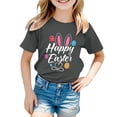 thumbnail image 1 of PMVFHDE Tenue de Pâques Fille T-Shirt Graphique de Pâques / Imprimé Lapin et Oeuf Manches Courtes Col Rond / T-Shirt de Fête en Coton Doux pour Tout-Petit / Tenue Décontractée Printemps Été Gris,10-11 Ans, 1 of 4