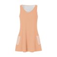 thumbnail image 3 of Timegard Robes pour Femmes Col en V Été Décontracté Robes T-Shirt Sortie de Plage Robe Débardeur avec Poches, 3 of 5
