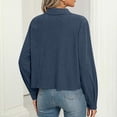 thumbnail image 4 of Timegard Button down Shirts for Women Cropped Long Sleeve Jackets Fall Solid Color Casual Loose Tops, 4 of 8